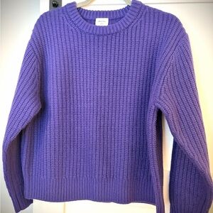 Wilfred Free Aritzia Wool Rich Purple Crew Neck Sweater